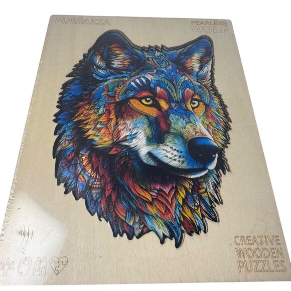Fearless Wolf Wooden Puzzle 100 Pcs 8.2”x 5.9" - Creative Wooden Puzzles - Picture 5 of 11